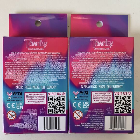 Press On Nails Glow in the Dark Rainbow 2 Boxes Child Size Ages 6+ Townley Girl - Picture 4 of 4